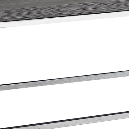 17" Particle Board And Chrome Metal Coffee Table