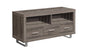 17.75" X 47.25" X 23.75" Dark Taupe Silver Particle Board Hollow Core Metal Tv Stand With 3 Drawers