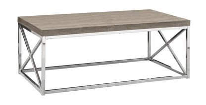 17" Particle Board And Chrome Metal Coffee Table