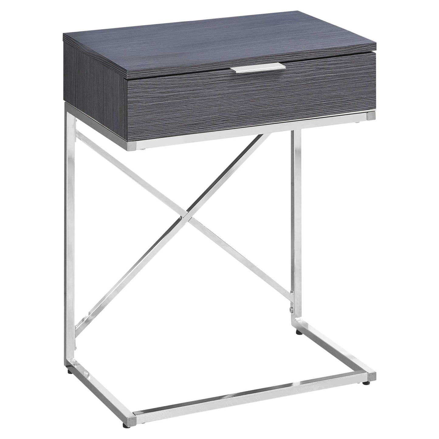 12.75" X 18.25" X 23.5" Grey Finish Metal Accent Table