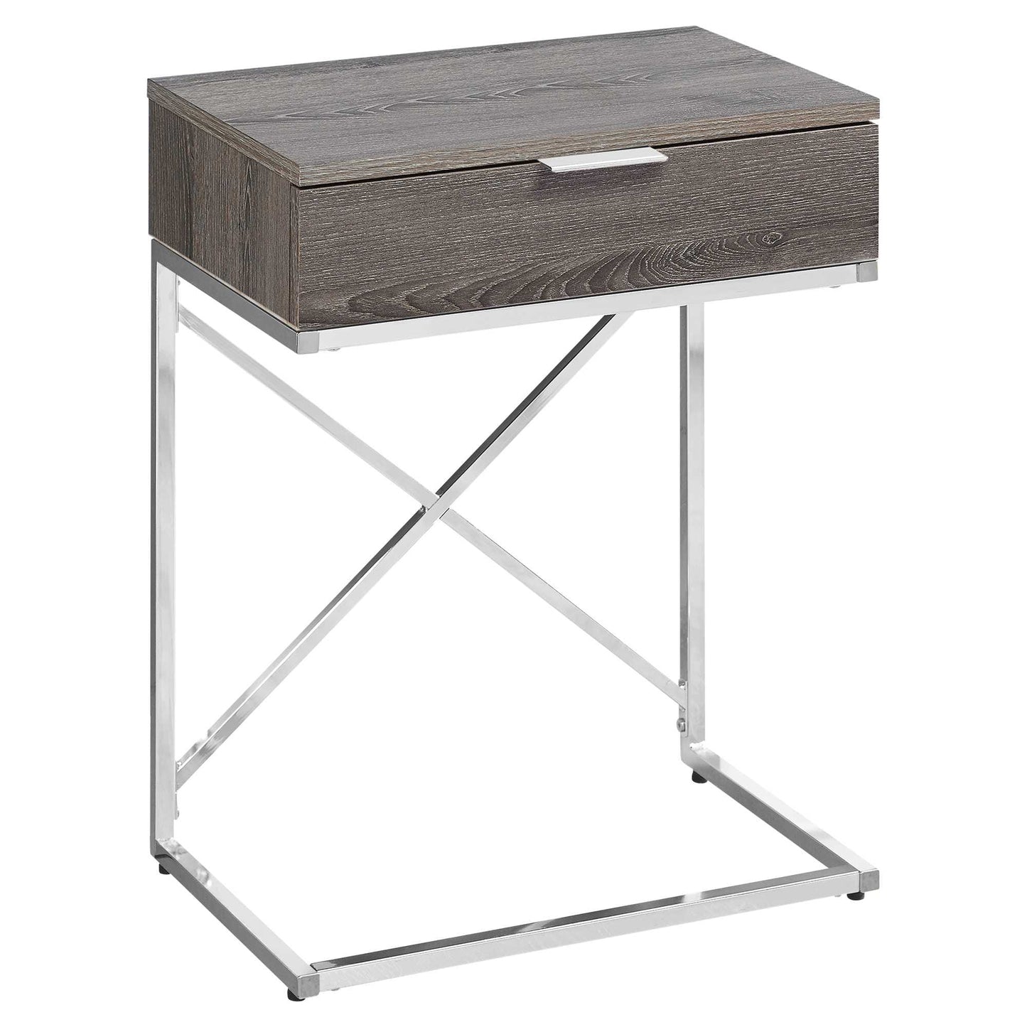 12.75" X 18.25" X 23.5" Grey Finish Metal Accent Table