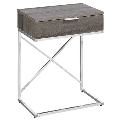 12.75" X 18.25" X 23.5" Grey Finish Metal Accent Table