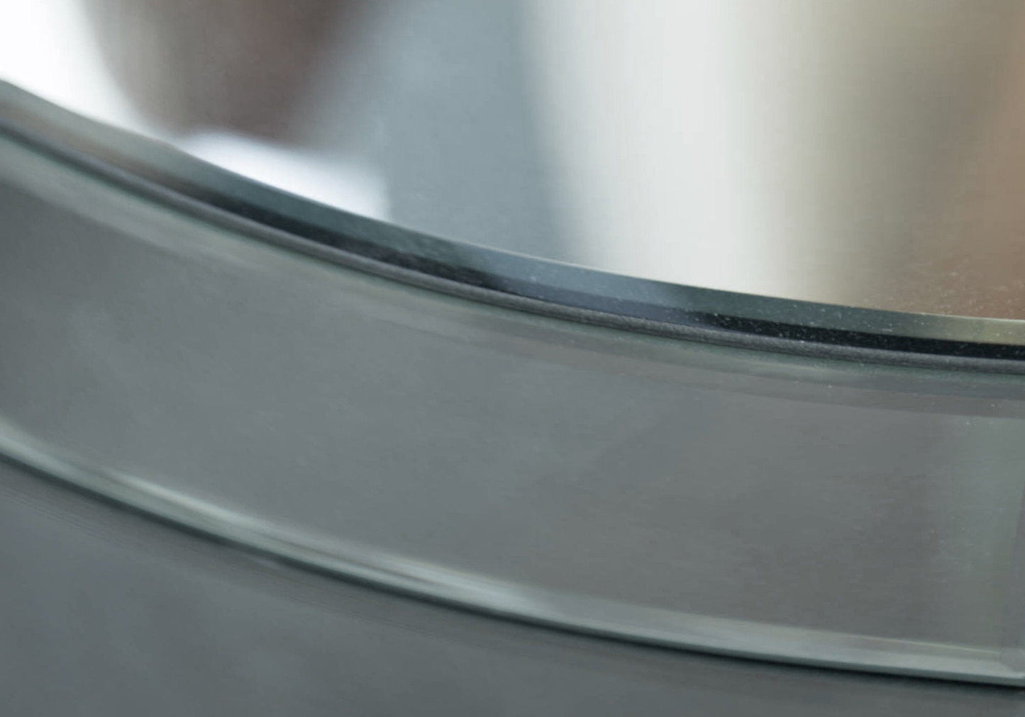 36" X 36" X 18" Silver - Coffee Table With A Mirror Top