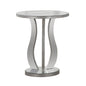 20" X 20" X 24" Silver  End Table With A Mirror Top