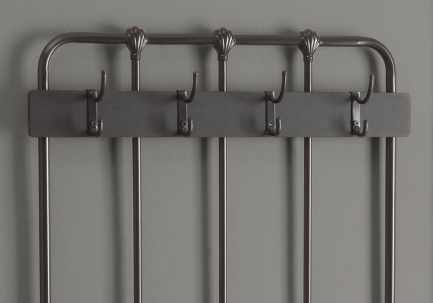 17.75" X 37.75" X 60.5" Charcoal Metal Foam Leather Look  Hall Entry Bench