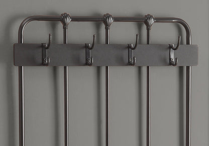 17.75" X 37.75" X 60.5" Charcoal Metal Foam Leather Look  Hall Entry Bench