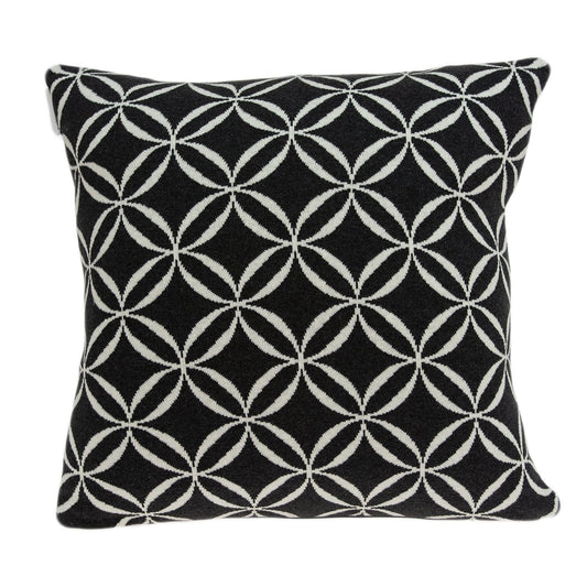 Geometric Design Black And White Cotton Pillow Cover