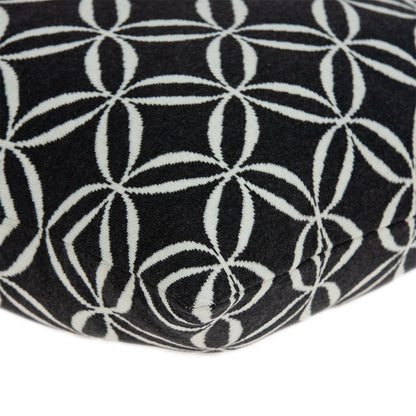 Geometric Design Black And White Cotton Pillow Cover
