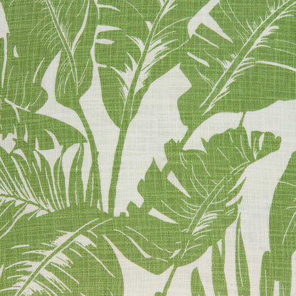 Tropical Green Palm Leaf On Beige Pillow Cover