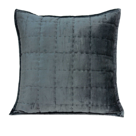 Super Soft Charcoal Solid Quilted Pillow Cover