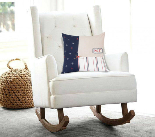 20" X 0.5" X 20" Nautical Multicolor Pillow Cover