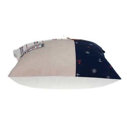 20" X 0.5" X 20" Nautical Multicolor Pillow Cover