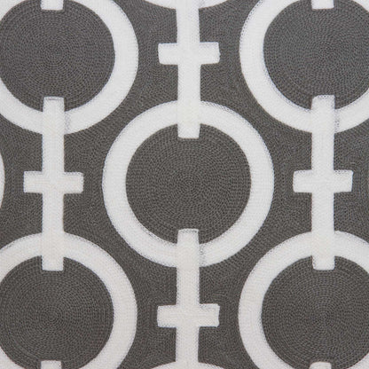 20" X 0.5" X 20" Transitional Gray And White Cotton Pillow Cover