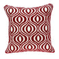 20" X 0.5" X 20" Transitional Red And White Pillow Cover
