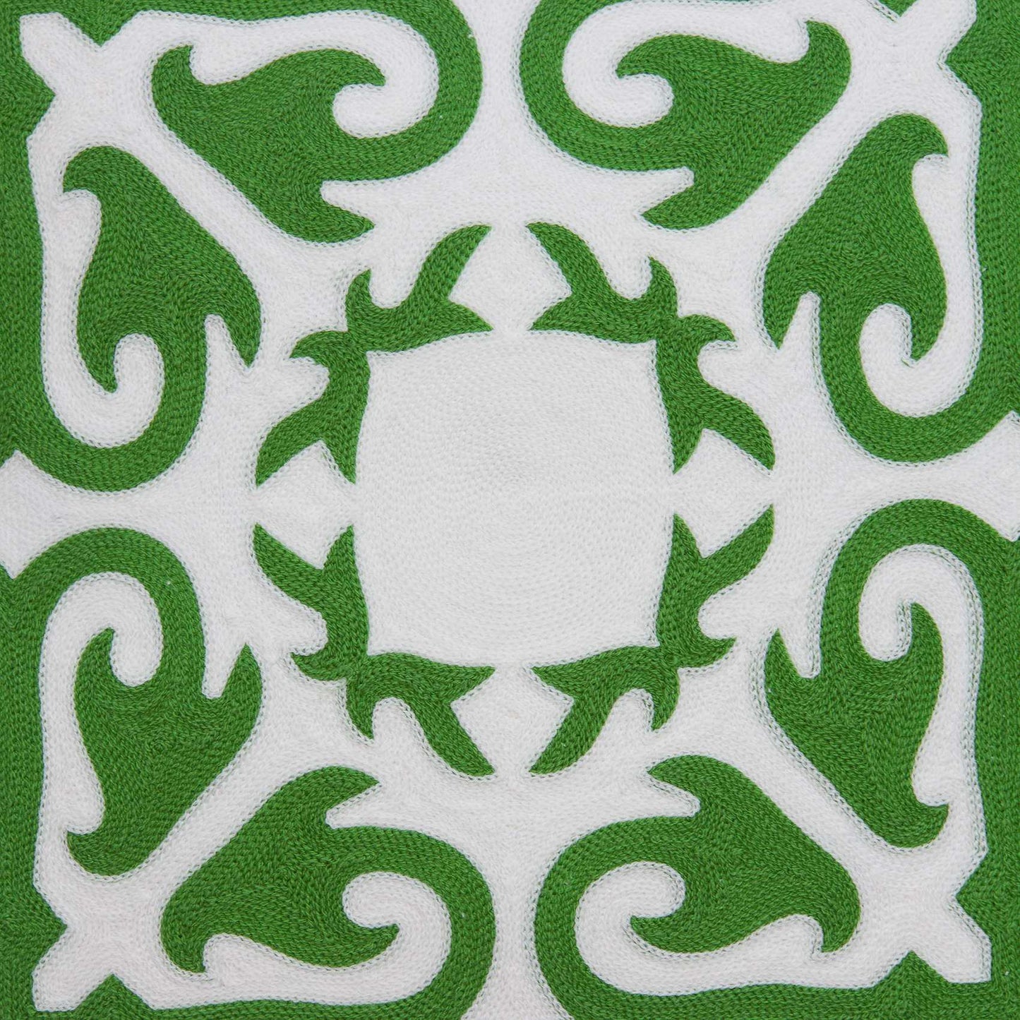 20" X 0.5" X 20" Transitional Green And White Accent Cotton Pillow Cover
