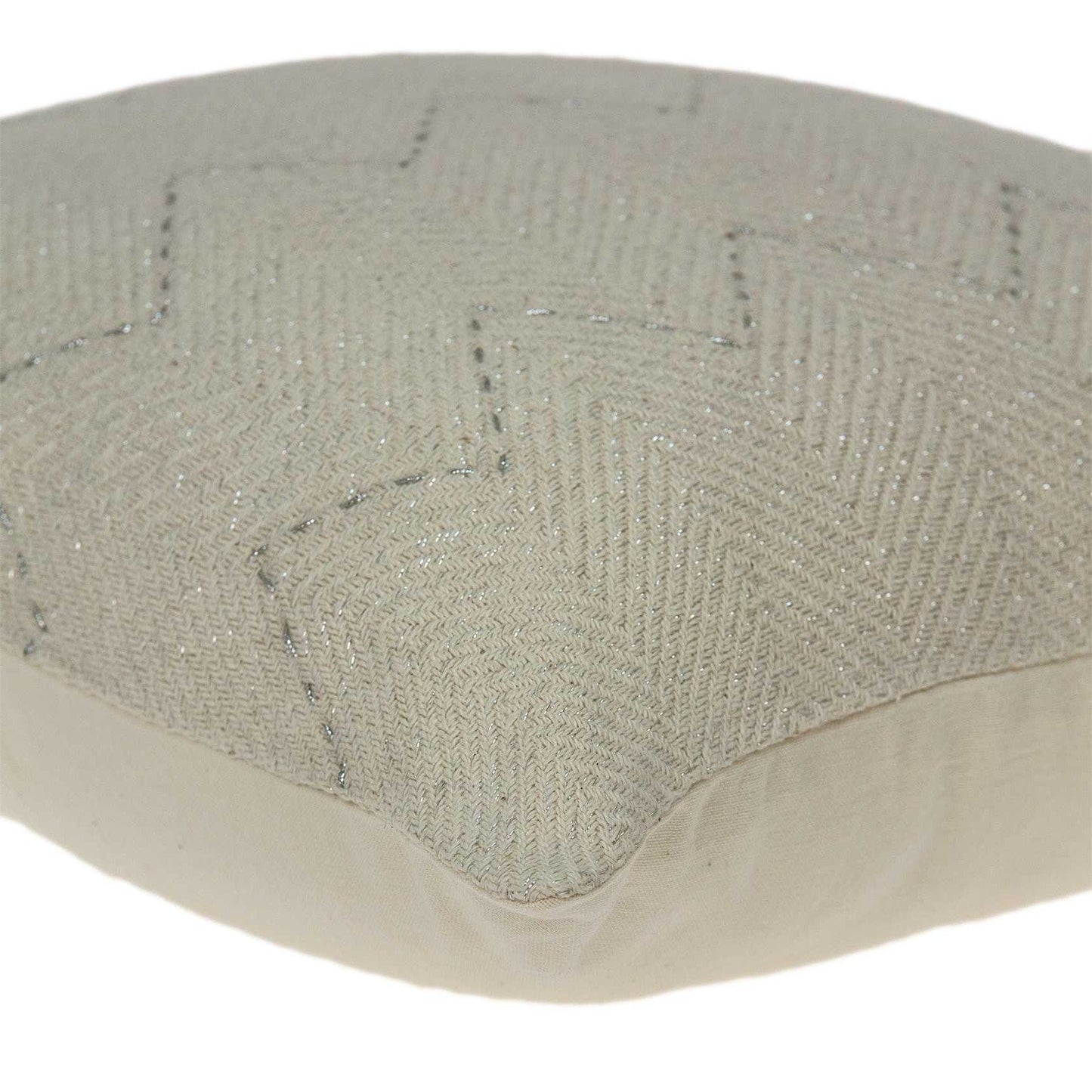 20" X 0.5" X 14" Transitional Beige Cotton Accent Pillow Cover