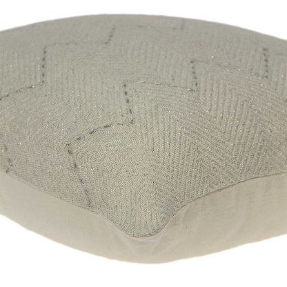 20" X 0.5" X 14" Transitional Beige Cotton Accent Pillow Cover