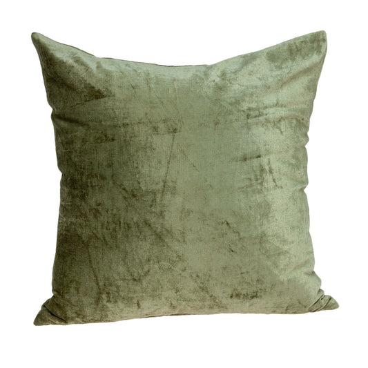 22" X 7" X 22" Transitional Olive Solid Pillow Cover With Poly Insert