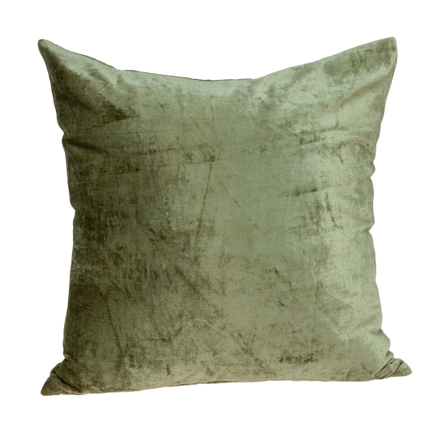22" X 7" X 22" Transitional Olive Solid Pillow Cover With Poly Insert