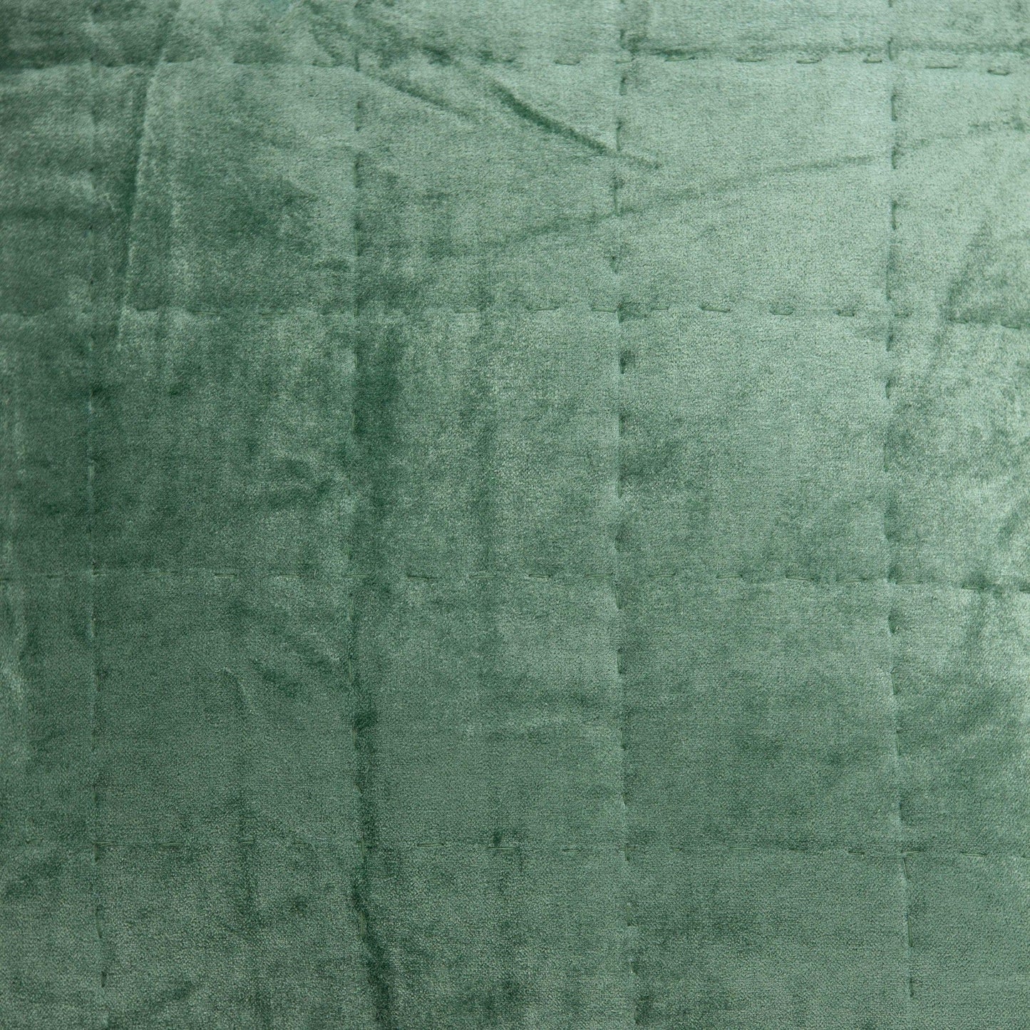 20" X 7" X 20" Transitional Green Solid Quilted Pillow Cover With Poly Insert