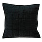 20" X 7" X 20" Transitional Black Solid Quilted Pillow Cover With Poly Insert