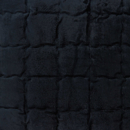 20" X 7" X 20" Transitional Black Solid Quilted Pillow Cover With Poly Insert