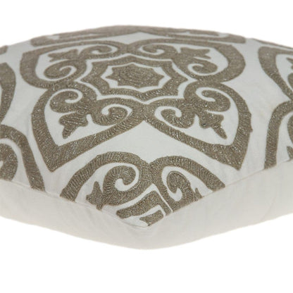 20" X 7" X 20" Bling Ivory Pillow Cover With Poly Insert