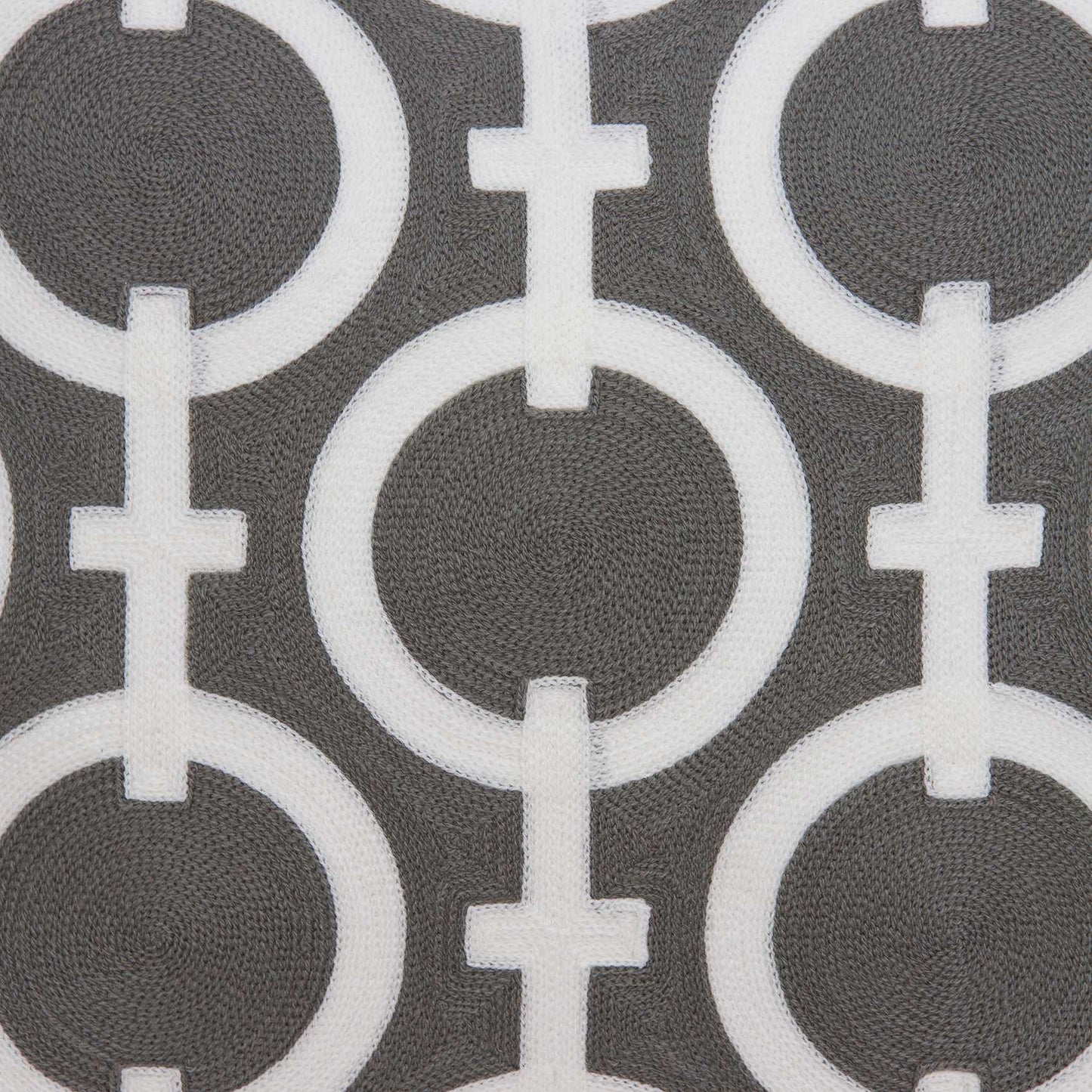 20" X 7" X 20" Transitional Gray And White Accent Pillow Cover With Down Insert