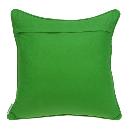 20" X 7" X 20" Traditional Green And White Accent Pillow Cover With Down Insert