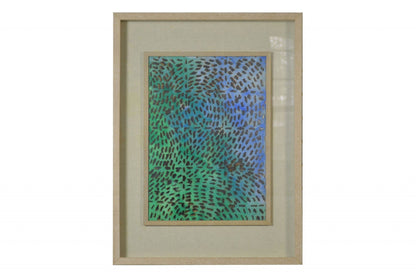 Wild Green And Blue Light Wood Shadowbox Wall Art