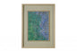 Swirling Blues And Greens Light Wood Shadowbox Wall Art
