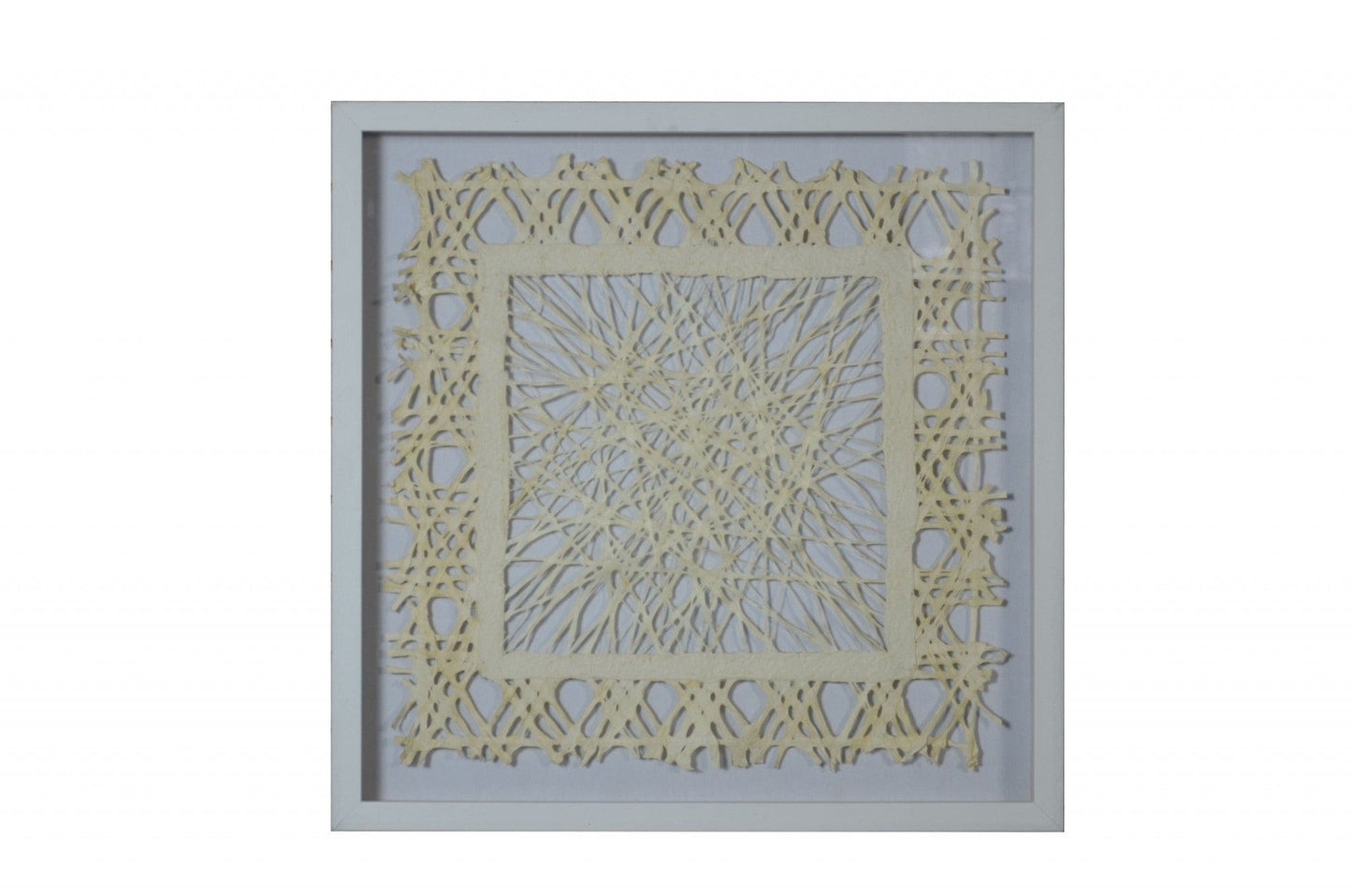 White And Natural Cut Paper Shadow Box Wall Art