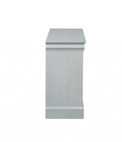 15" X 57" X 33" Platinum Wood Dresser