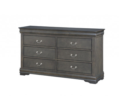 18" X 60" X 34" Platinum Wood Dresser