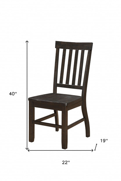 Set Of 2 Dining Chairs Rustic Walnut Acacia Legs Seat Ladder Back