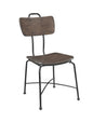 21" X 18" X 37" Walnut Wood And Black Metal Base Side Chair Set Of 2