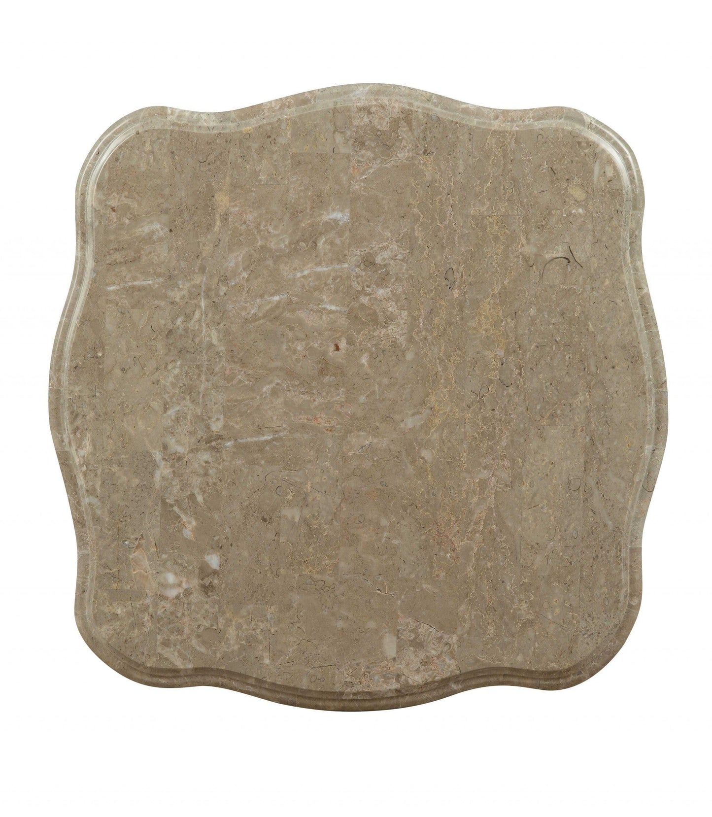 28" X 28" X 24" Marble Antique White Wood Polyresin End Table