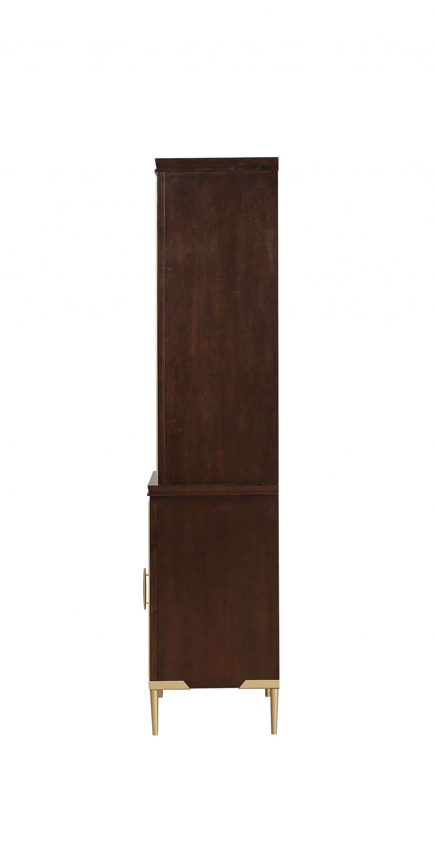 16" X 112" X 74" Cherry Metal Wood Entertainment Center (Set Of 2)