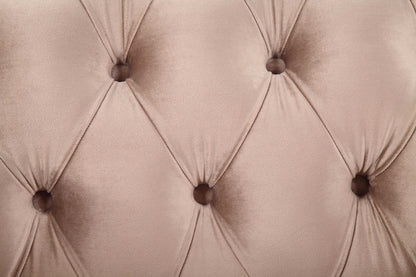 42" X 100" X 42" Velvet Antique Champagne Upholstery Polyresin Sofa W5 Pillows