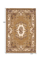 8'X11' Beige Ivory Machine Woven Hand Carved Floral Medallion Indoor Area Rug