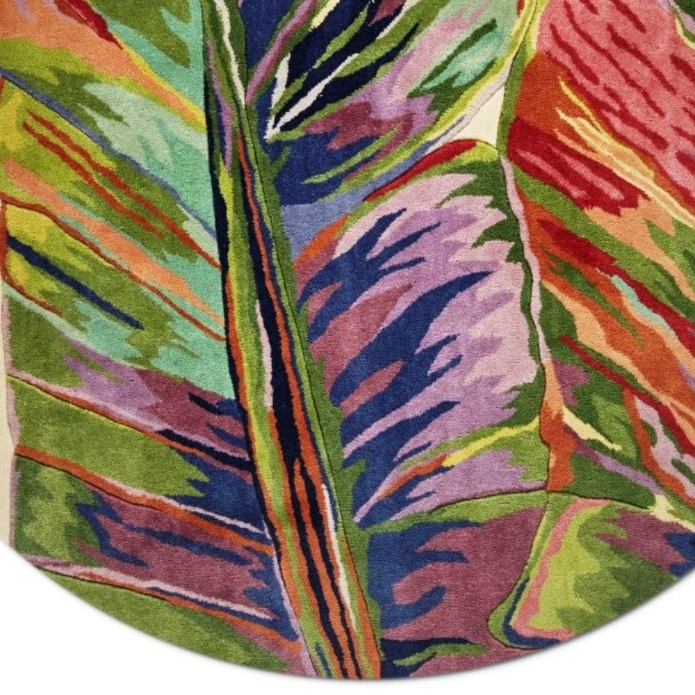 5' Round  Wool Ivory  Area Rug