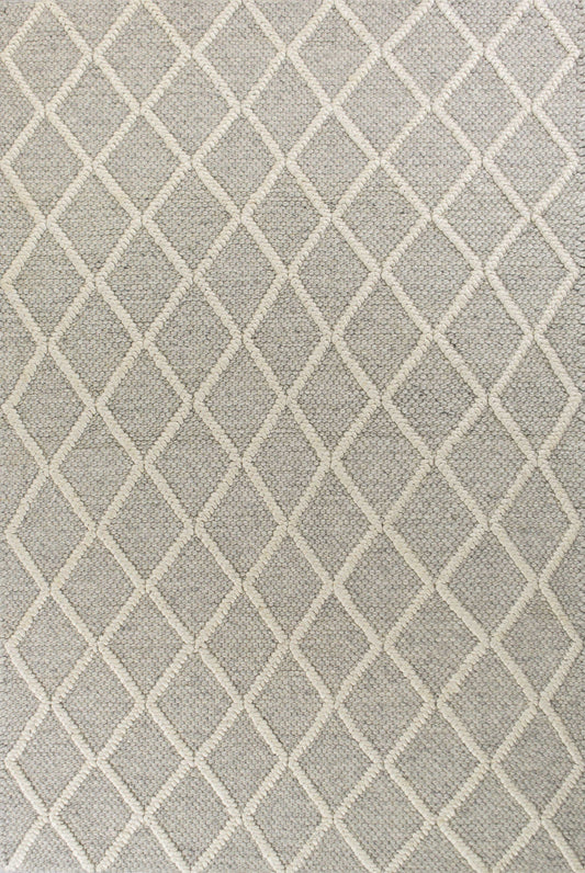 5' X 7'  Wool Grey Area Rug