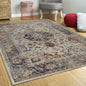 8'X11' Ivory Machine Woven Floral Medallion Indoor Area Rug