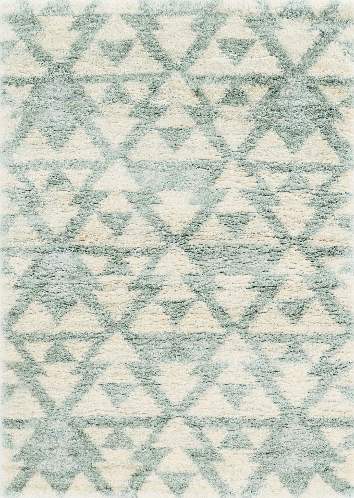 8' X 13'  Extra Soft Geometric Design Ivory And Blue Area Rug