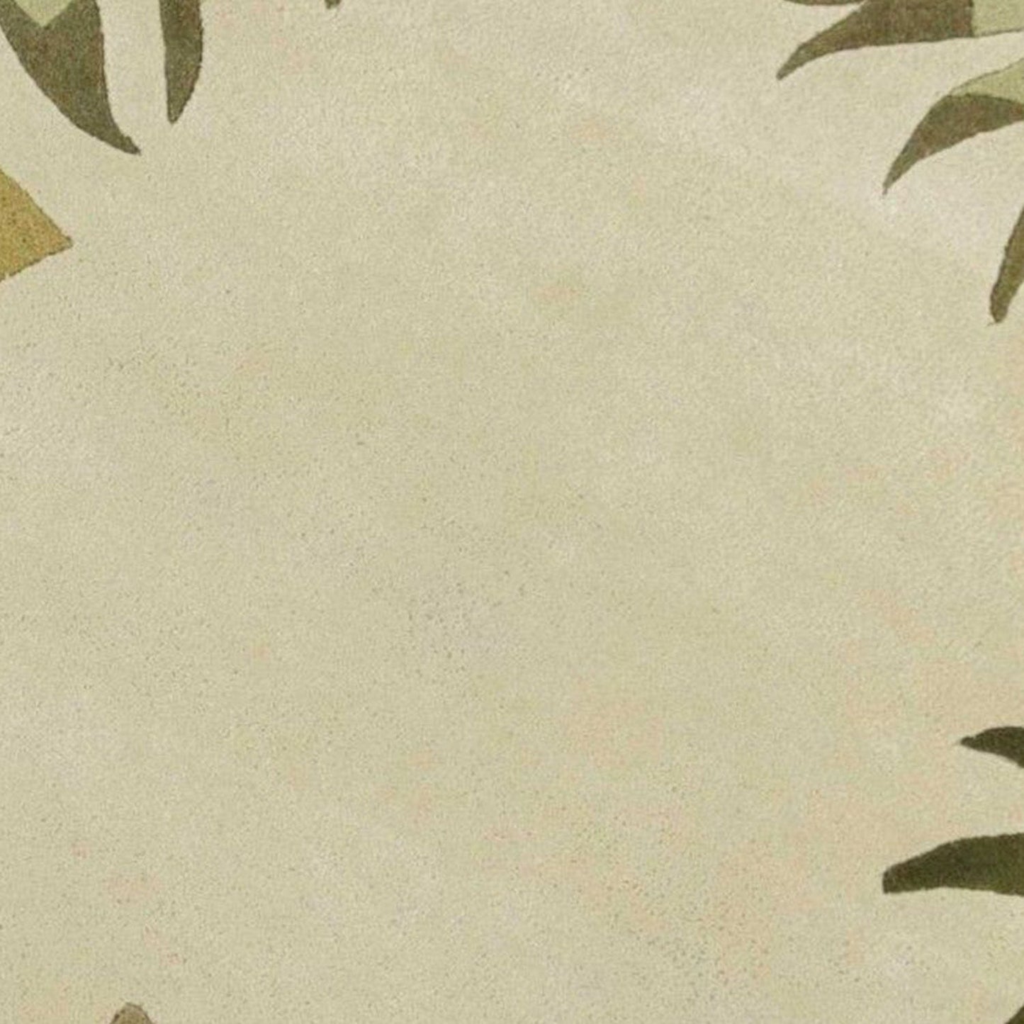 5'X8' Ivory Hand Tufted Bordered Tropical Leaves Indoor Area Rug