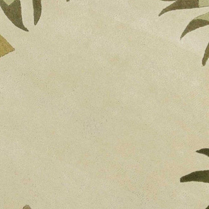 5'X8' Ivory Hand Tufted Bordered Tropical Leaves Indoor Area Rug