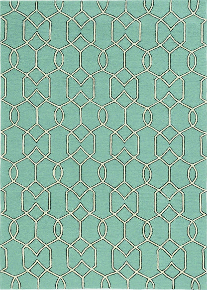 5' X 7' Spa Geometric Trellis Uv Treated Indoor Area Rug