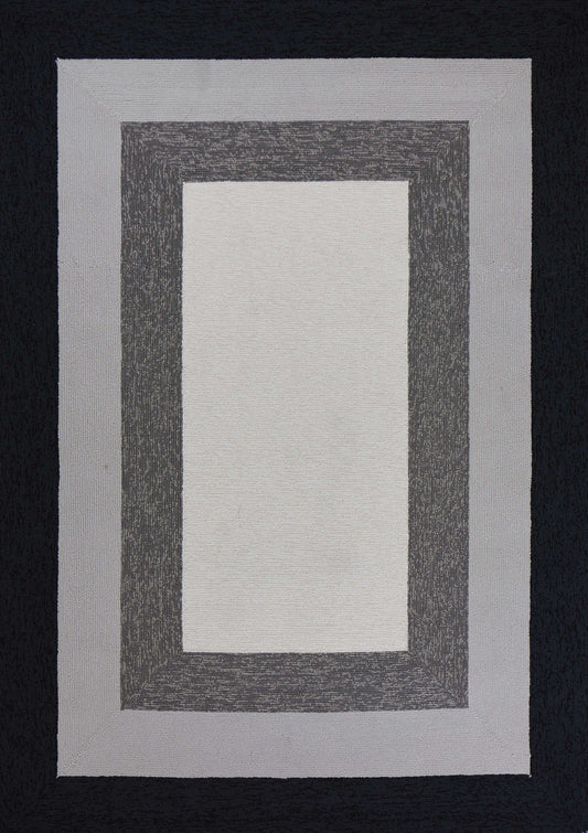 7' Square   Uv Treated Polypropylene Charcoal Area Rug