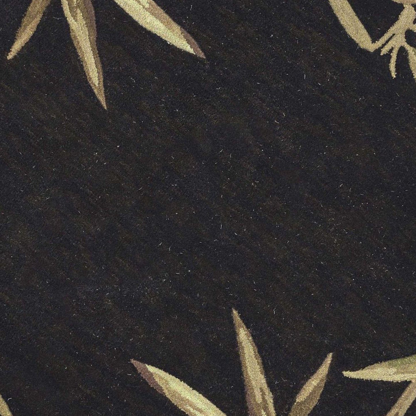 8' X 11'  Wool Black And Bamboo Area Rug