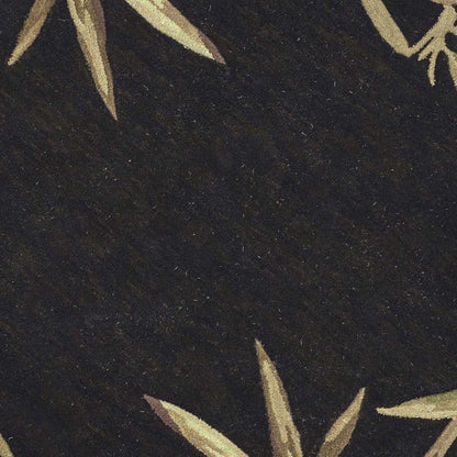 8' X 11'  Wool Black And Bamboo Area Rug